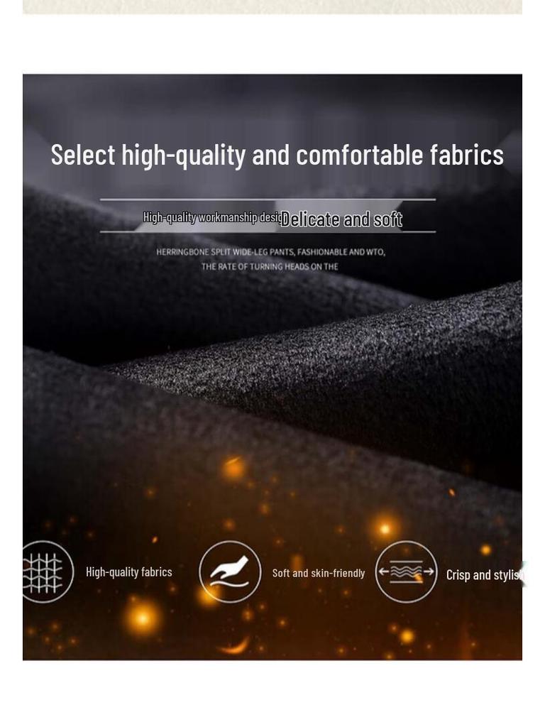 Women's High-Waist Hyaluronic Acid Warm Fleece Straight-Leg Trousers