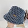 Autumn and winter French high-end elegant irregular basin hat women's small fragrant style simple plaid fashion bucket hat