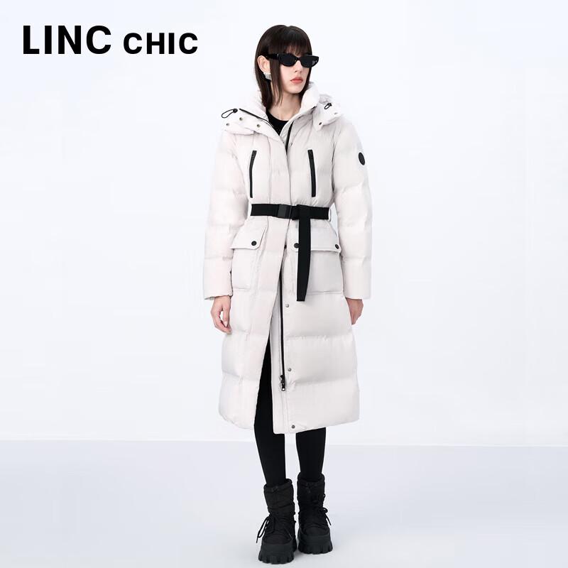 Jinyujie 2024 Winter Women's Long Goose Down Jacket with Waist Tie