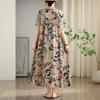 XITAO Patchwork Print Loose Pleated Dress ZMY1025