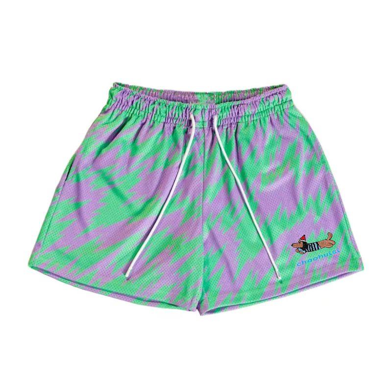 Summer Lightweight Mesh American-Style Shorts for Men, Knee-Length Trendy Sports Pants for Teenagers, European and American Cartoon Basketball Shorts