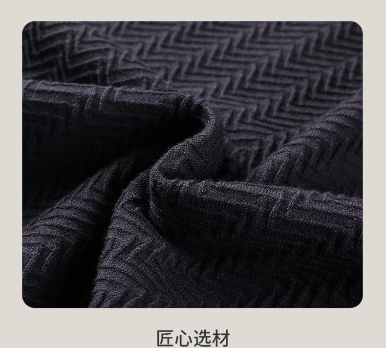 [Sheep Wool&Texture Jacquard] Spring and Autumn New Skin Friendly Breathable Men's Polo Knitted Collar