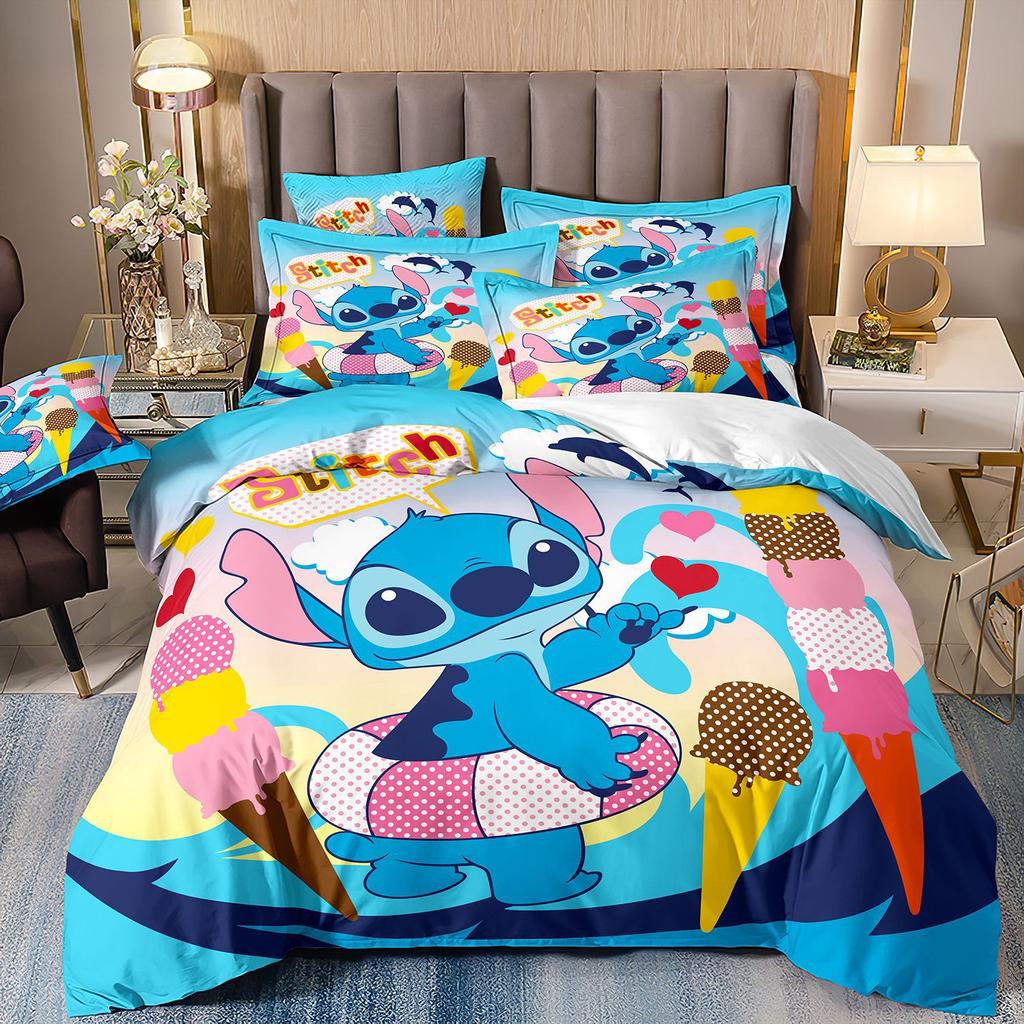 Digital Printing Three-Piece Cute Cartoon Quilt Cover 3D Bed Kit