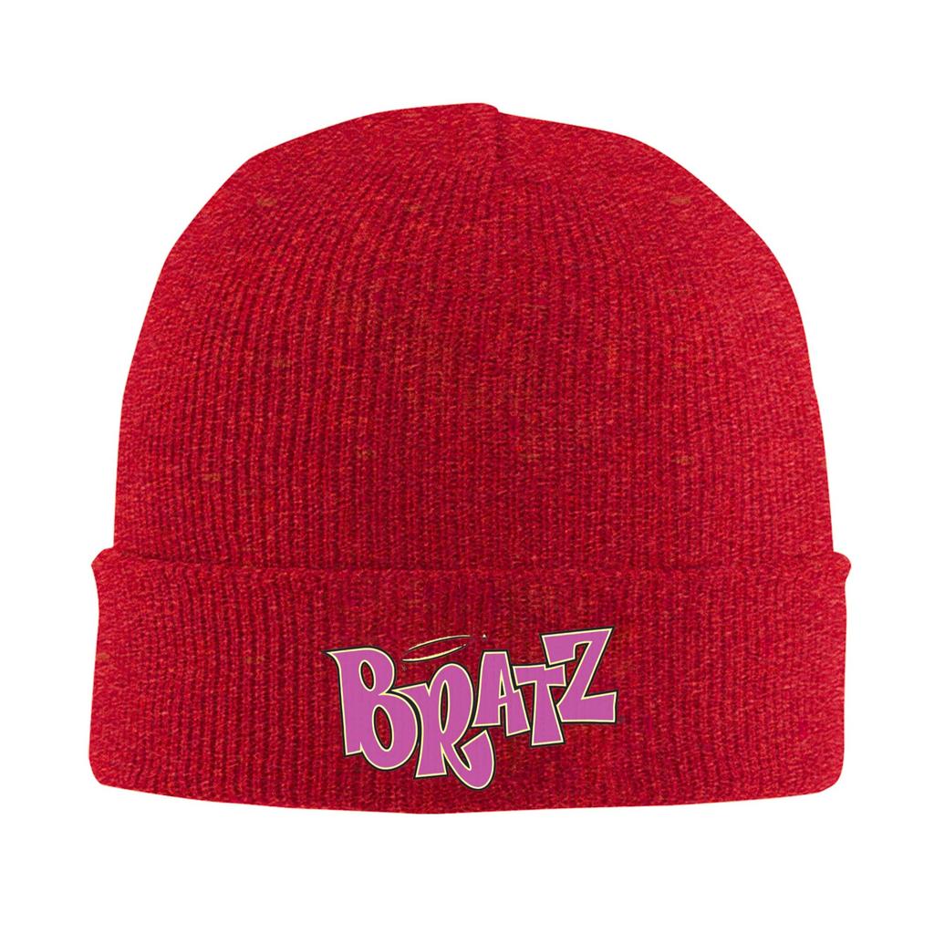 bratz logo Warm Knitted Cap Winter Knit Bonnet Hat Skullies Beanies Hip Hop Caps for Unisex