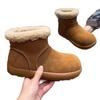 Version~ Retro Round Head Ugly Cute Short Boots Women's Velvet Low-top Snow Boots Warm Big Cotton Shoes Thick-soled Fluffy Boots