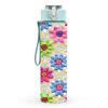 1PC Vibrant Multi Floral 750ml Color Plastic Sports Water Bottle Leakproof Flip Straw Lid Suitable for Sports Office Home Use