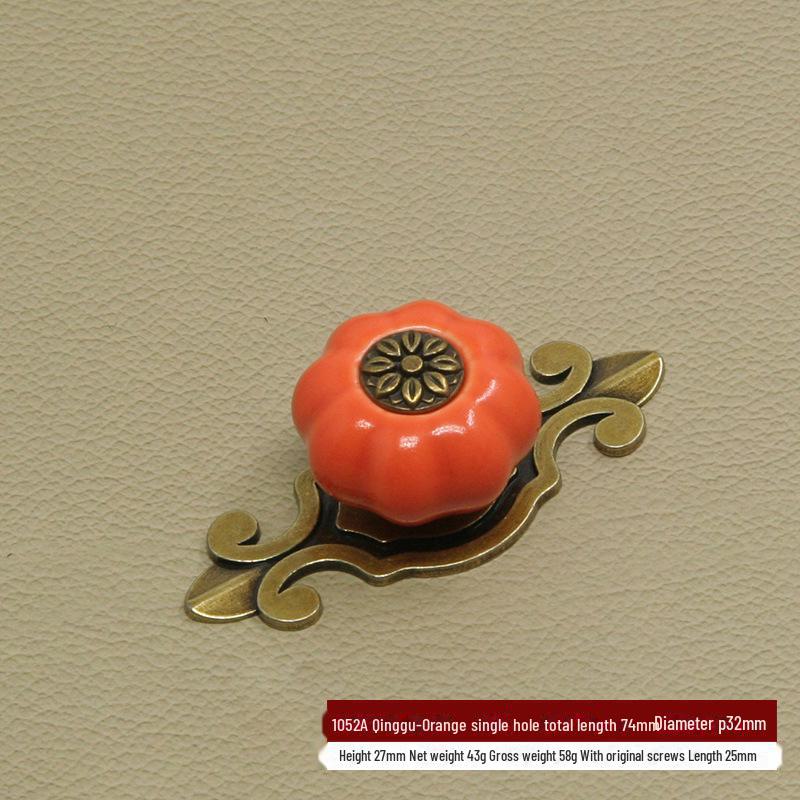 Χρωματιστές Κεραμικές Λαβές Κολοκύθας για Μοντέρνα Κινέζικα Ντουλάπια και Συρτάρια