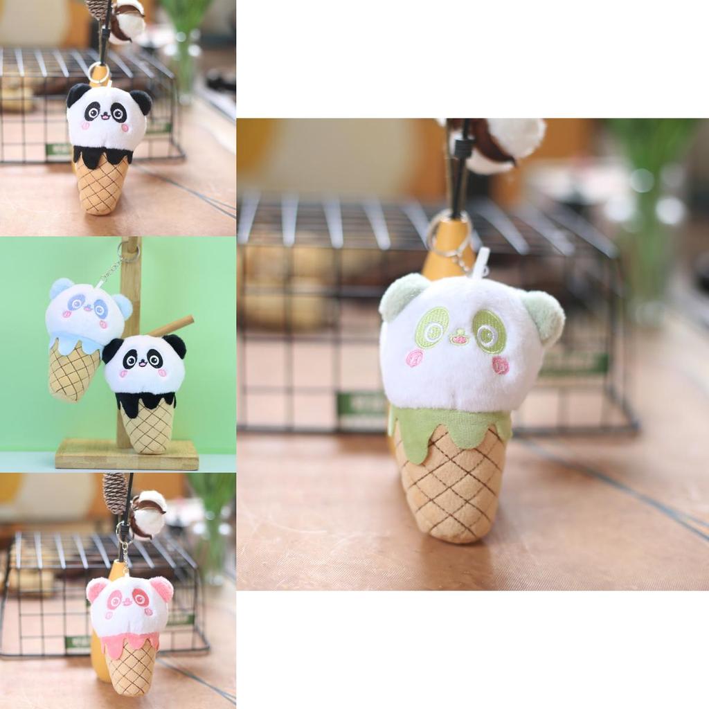 Cute And Adorable Cone Panda Keychain Plush Toy Bag Pendant