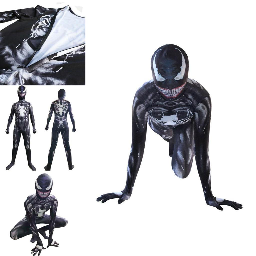 Venom Spider-man Cosplay Costume Jumpsuit With Exquisite Design And Breathable Fabric For Kids And Adults