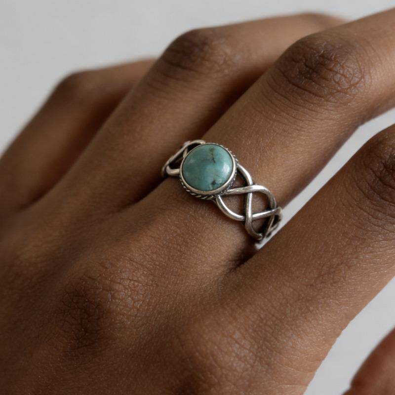 2026 New Turquoise Ring European and American Creative Women s Jewelry Simple Fashion Inlaid Gemstone Ring no. 6