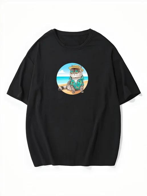 Oversized T-shirt with “Summer Vibes” print S