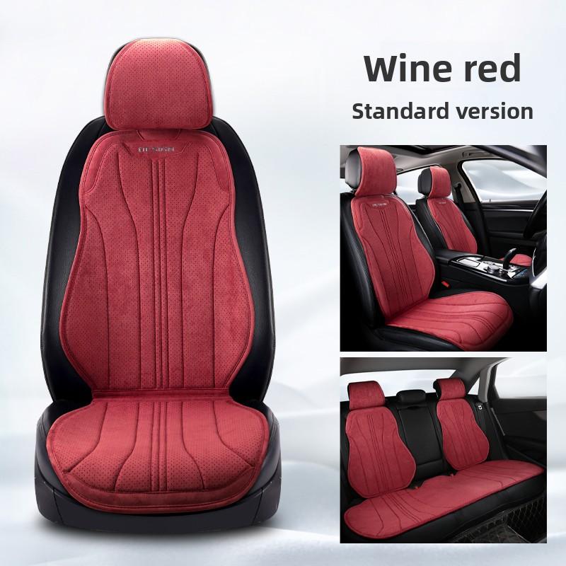 High Quality Suede Universal All Seasons Car Seat Cover Perforated Breathable Anti-Slip Luxury Car Suede Seat Cover With Pillow