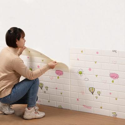 1/5/10Pcs 70*38cm 3D Design Wallpaper Wall Decoration Foam Brick Self Adhesive Waterproof Wall Sticker
