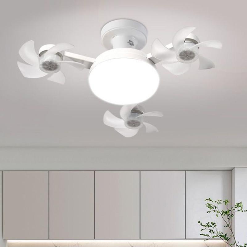 E27 Fassung Deckenventilator mit Licht 50W/60W LED Beleuchtung Kleiner Deckenventilator Haushalt Schlafzimmer Elektrische Ventilatorlampe