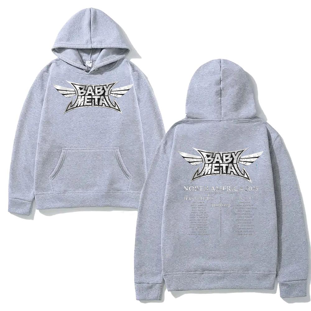 Babymetal Rock Band Hoodies Babymetal North America Tour 2025 Sweatshirt Men's Women Casual Harajuku Clothing Fashion Cotton Tee
