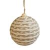 Christmas Ball Ornament Linen Design Rustic Distressed Hanging Ball Xmas Tree Decor Farmhouse Ornament