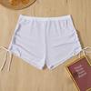 Women's Summer Mesh Bikini Cover Beach Swimwear Transparent Drawstring Shorts