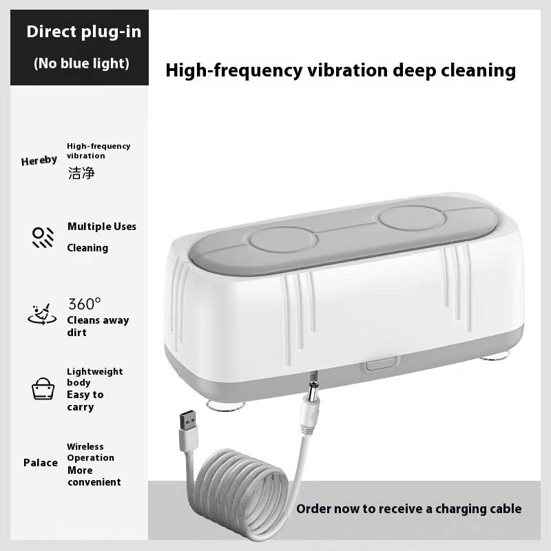 Portable Ultrasonic Cleaning Machine Ultrasonic Glasses Cleaner USB Fully Automatic Blue Light EyewearJewelry Clean Machine