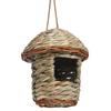 Hummingbird House with Lanyard Grass Hand Woven Resting Place Outdoor Hanging Natural Birdhouse Bird Hut Outside