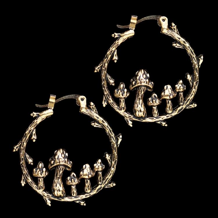 Cute Mushroom C Shaped Earring Dangle Hoop Earrings Girls Jewelry Gifts