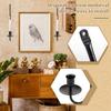 2 Stück Kerzenhalter Wandleuchter Metall Eisen Wandkerzenhalter Schwarz L-Form Wand-Säulenkerzenhalter für Schlafzimmer Esszimmer