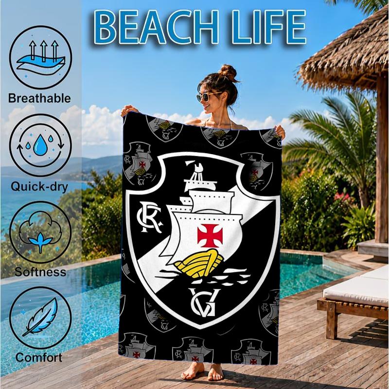 Football Club Emblem Beach Towel, Microfiber Beach Towel, Perfect For Pool, Beach, Travel, Home Decor Beach Party Fan gifts
