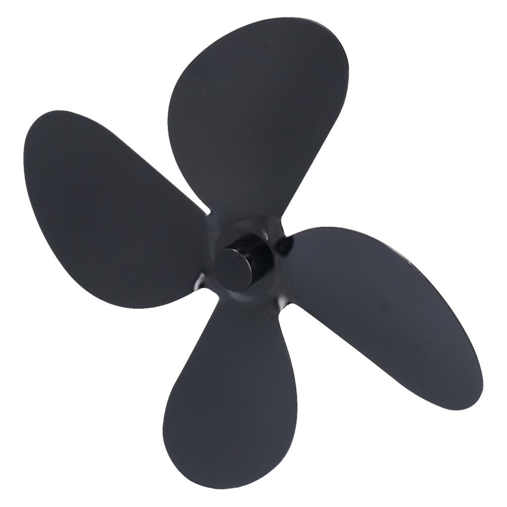 Fan Blade Replacement Fireplace Aluminum Alloy Blade Black Universal Stove Fan Blade4 Blade