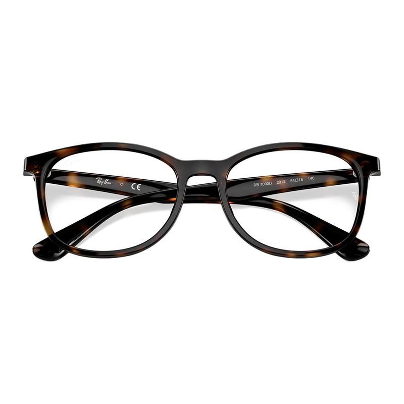 RAYBAN 7093D Square Prescription Optical Glasses Frames Unisex Couple Style Tortoise Shell 0RX7093D-2012