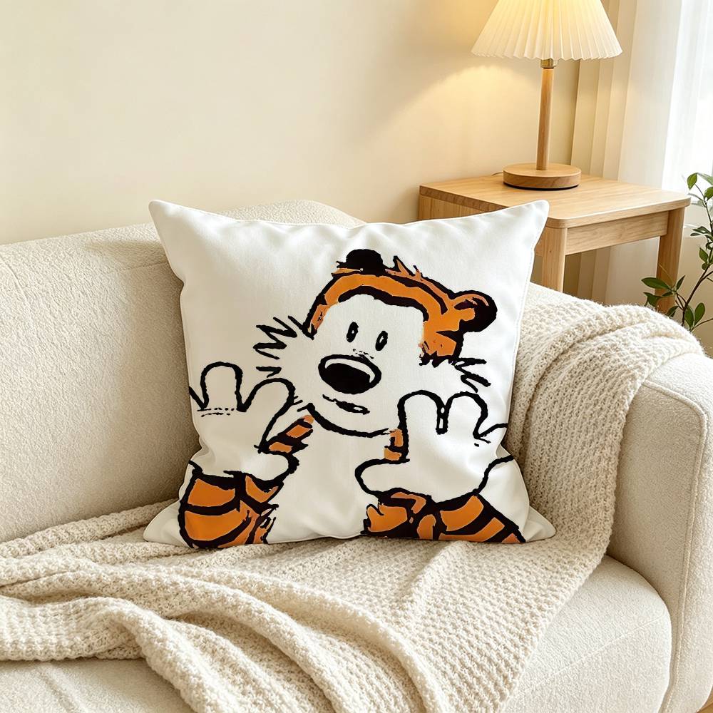 Calvin and Hobbes Pillow Case Square Double-Sided Sofa Cushion Cover Bedroom Bedside Pillow