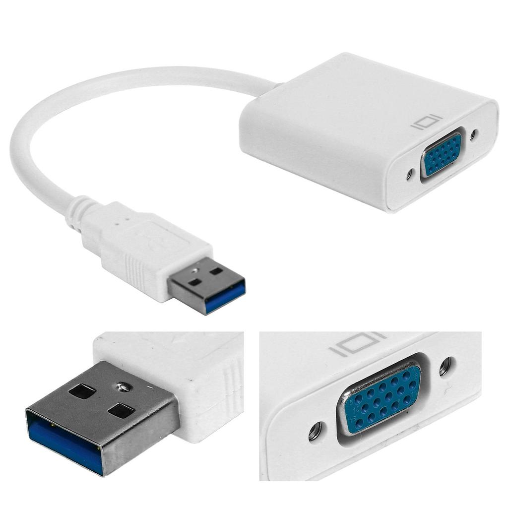 USB3.0 To VGA Converter 5Gbps HD 1080P Adapter Cable 15Pin Female External Video Card