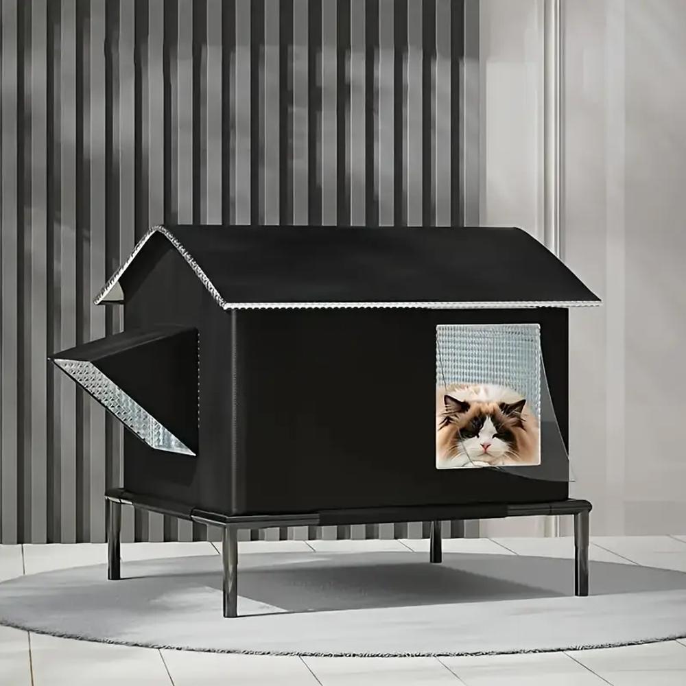 Elevated Pet House-Bed Moisture-Proof Design Cat House Weatherproof for Indoor or Outdoor Use Fits Small or Medium Pets