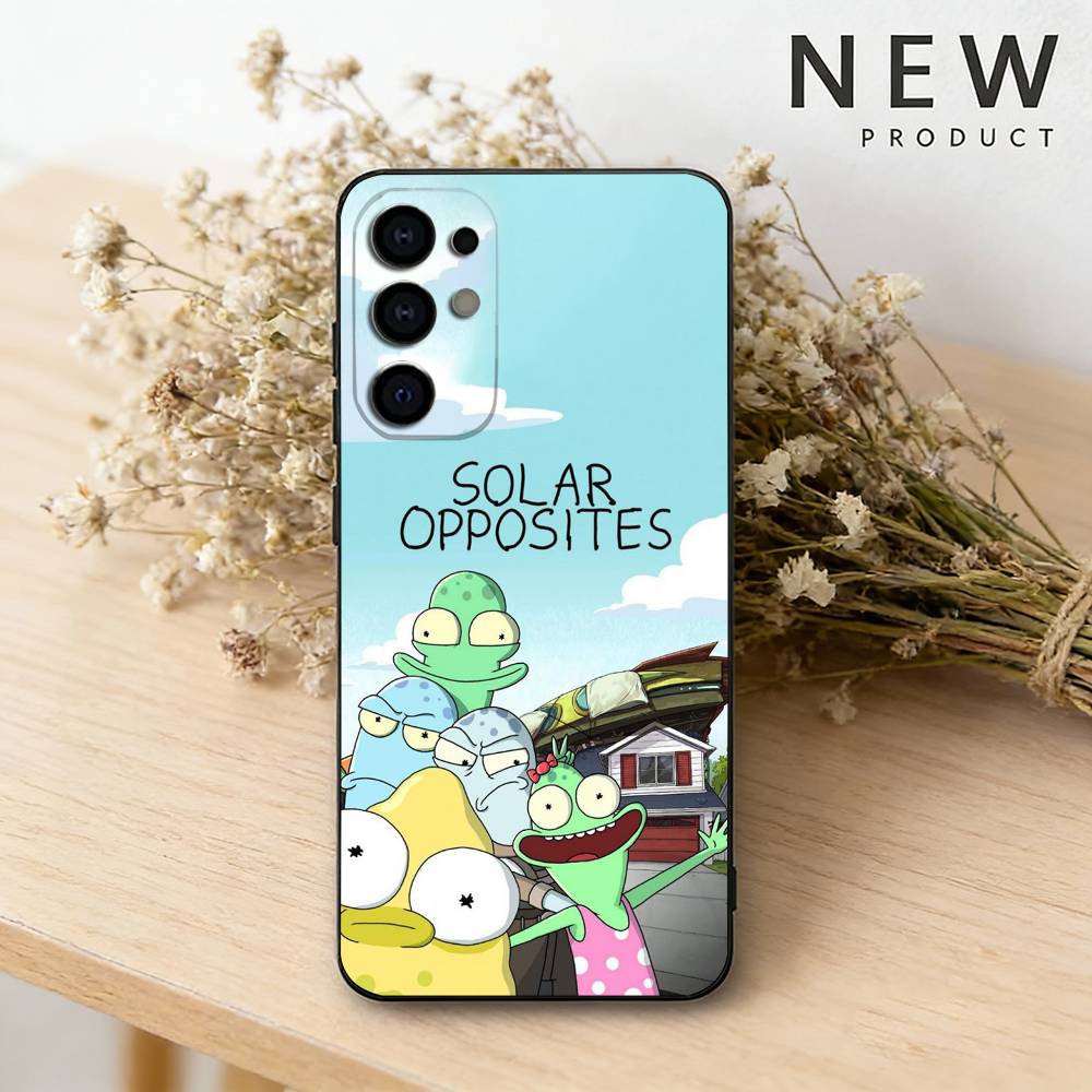 

Cartoon S-Solar Opposites Phone Case For Samsung S26,25,24,23,22,30,21,10,9,Ultra,Plus,Lite Black Soft Case Samsung S20plus5G