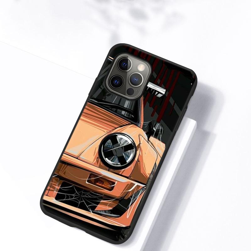 Japan JDM Sports Car Soft Case For iPhone 12 Pro Max Case Coque iPhone11 11 Pro 13 Mini XR XS Max X 7 8 Plus SE 2020 6s 5s Cover