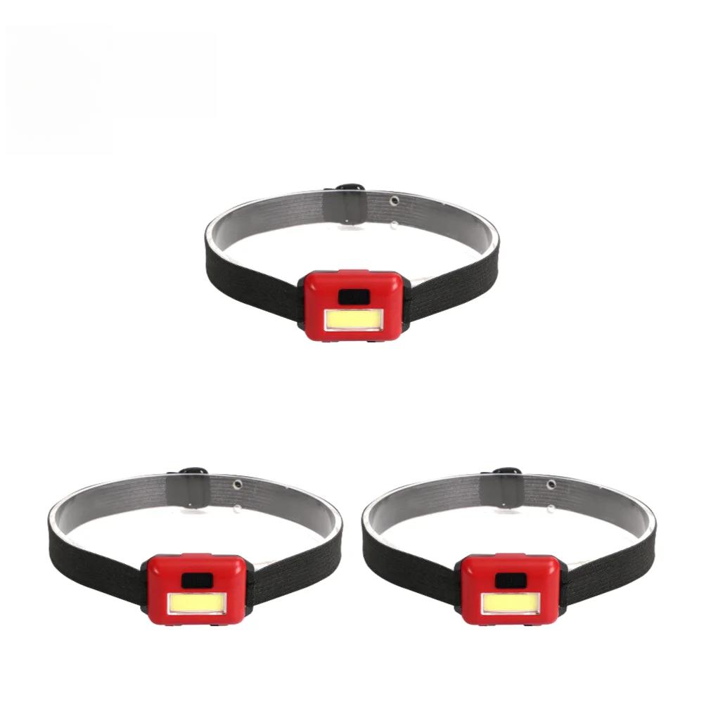 3PCS Outdoor Camping Head Flashlight 3 Modes Strong LED COB Waterproof Headlights Lighting Torch Lamp Mini Night Headlamp