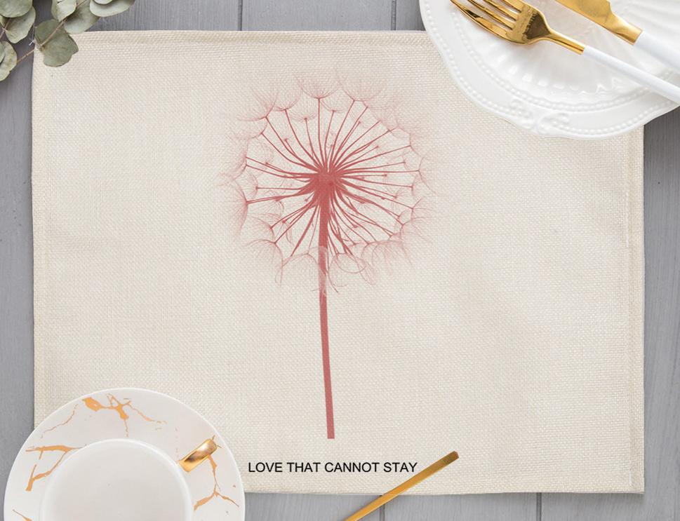 

Korean Style Pink Wedding Princess Swan Print Linen Placemat for Dining Table Drink Abstract Marble Rose Coaster Home Decora 2pcs 30x45cm