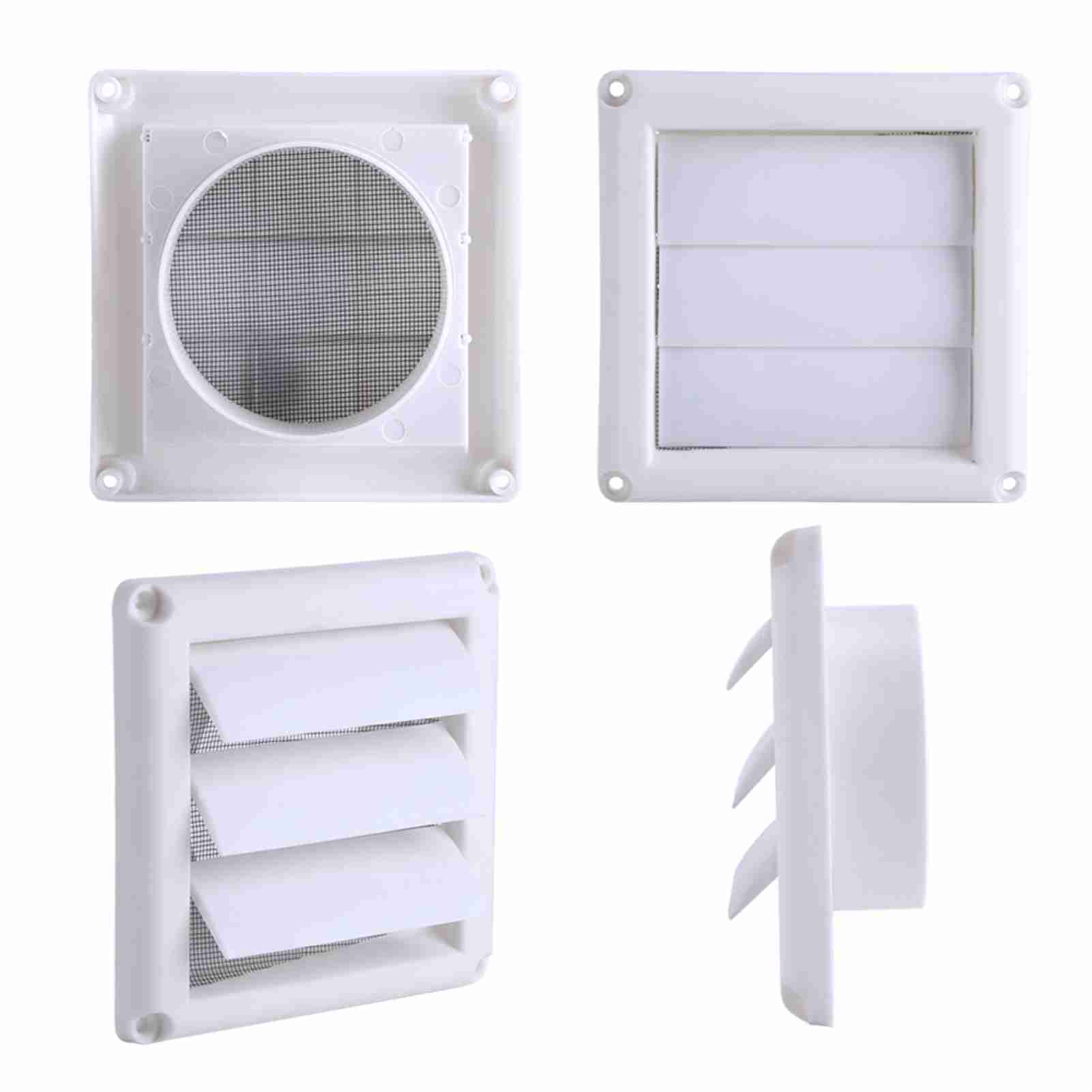 

Air vent grill Plastic Air Vent Grille Cover 3 Flaps Wall Duct Ventilation Grill With Net New Wall vent Pastic air vent 15x15CM
