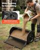 Compost Spreader, 91 Cm Wide Peat Moss Spreader with Push/Tow Handle, 4 Heights Adjustable, Powder-Coated Steel Garden Peat Moss Roller, Heavy Duty