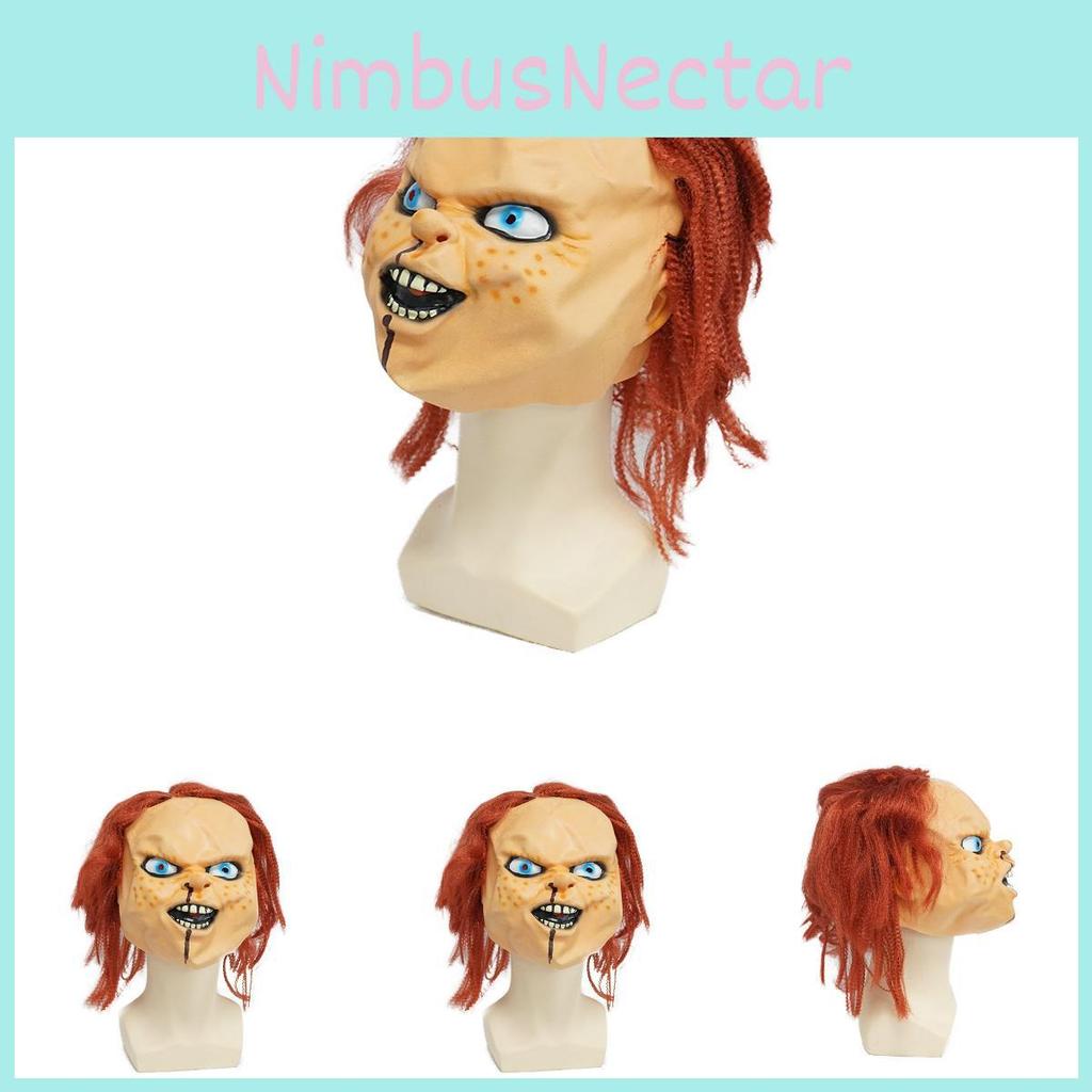 Chucky Puppe Kinderspiel Halloween Latexmaske mit gruseligem Design für Party und Cosplay