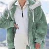 Autumn Winter Fashion Casual Hooded Zipper Women's Coat Lady Clothes  Female Fleece Jacket Solid Color Ladies Coats