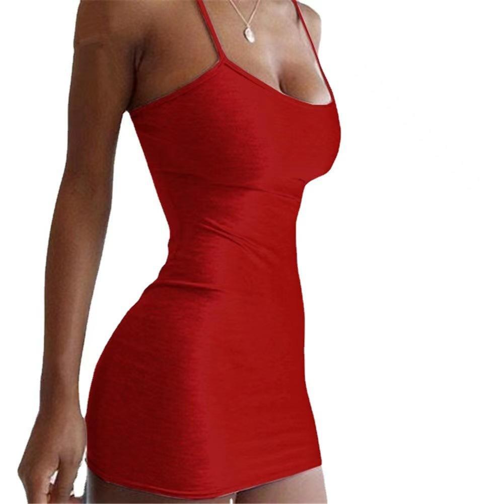 Spring and summer women's tight dress, hip skirt, sexy suspender skirt, outdoor beach dress.