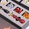 Kit Beads & Sealing Stamp Melting Spoon Tool for Invitations Envelopes Letter DIY Craft