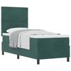 Box Spring Bed with Headboard Dark Green 80 X 200 Cm Velvet