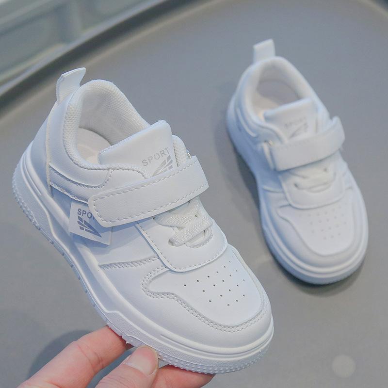 Spring Autumn Kids Breathable Sports Shoes Soft Sole White Sneakers Boys Girls Casual Flat Shoes Baby Single Shoes