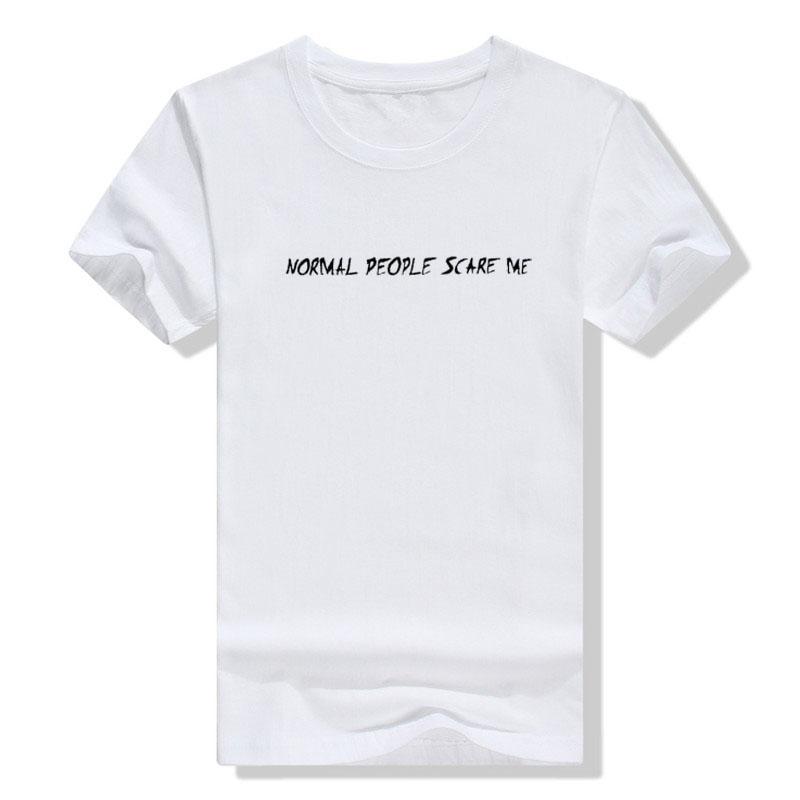 Normale Leute machen mir Angst T-Shirt Sprüche Zitat Buchstaben Gedrucktes Grafik-T-Shirt Oberteile Halloween-Kostüm Geschenke Lustige Streetwear Kleidung
