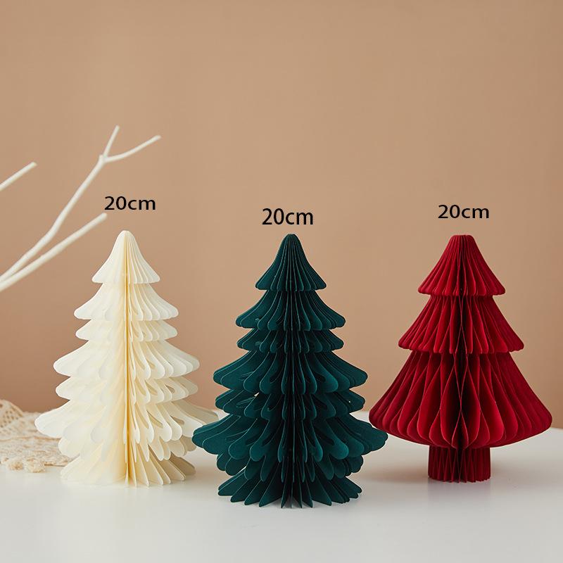 Wabenpapier Weihnachtsbaum Tischschmuck - Festliche Foto-Requisiten und Dekoration für Feiertagsatmosphäre