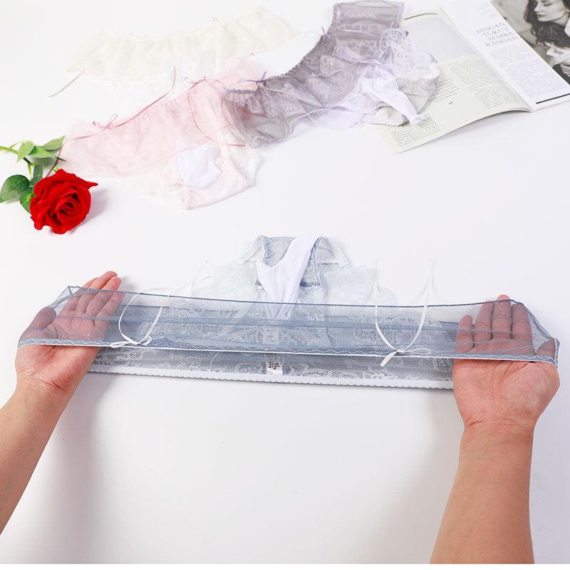 Japanese large size lace thong men's stockings panties jj set transparent sexy temptation open crotch briefs