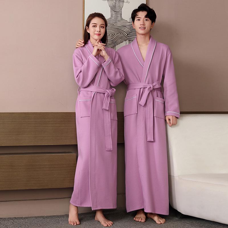 All-Season Cotton Bathrobe for Men and Women, Hotel-Style with Logo
