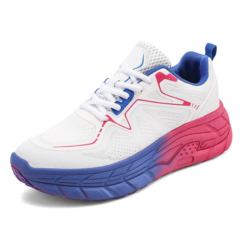 Summer new racing cushioning marathon running shoes men's flying woven breathable casual couple sports shoes
