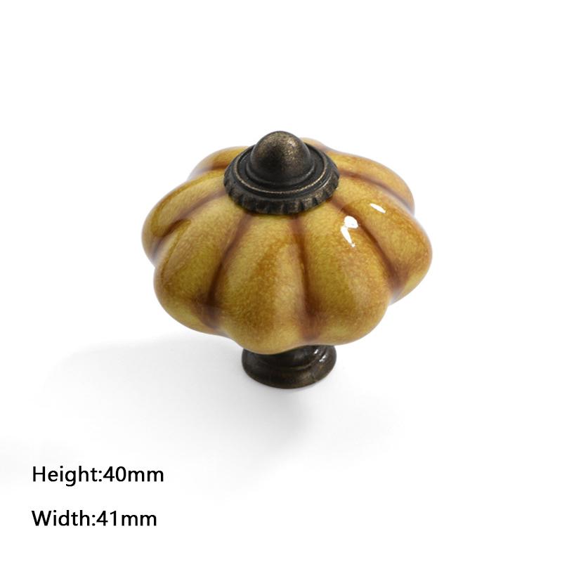 Vintage Ceramic Pumpkin Cabinet Knob Drawer Furniture Handles Dresser Door Pulls Wardrobe Closet Cupboard Hardware Accessories