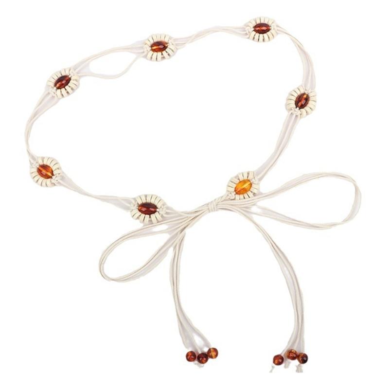 Catena da vita in stile etnico fatta a mano, comoda, resistente, cintura in vita intrecciata per l'uso quotidiano